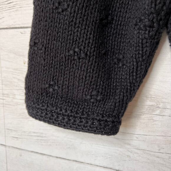 Le Moda Sweater Womens Size Medium Vintage Black Knitted by Hand Granny Square - Picture 5 of 16